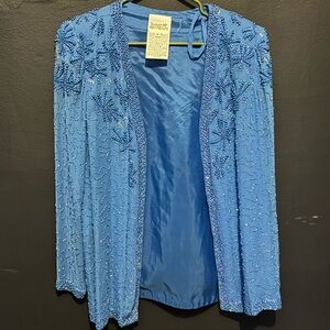 Vintage Blue Beaded Open Jacket - Twilight connection
